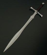 CUSTOM HANDMADE HUNTING LEAFBLADE BROAD SWORD  32 INCHES WOODEN HANDLE picture