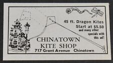 1979 Print Ad San Francisco Chinatown Kite Shop 717 Grant Ave Dragaon Kites Art picture