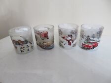 S/4 Frosted Glass Votives with Tealights by Valerie Parr Hill NEW picture
