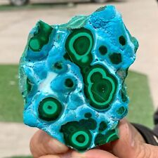 204G Natural Chrysocolla/Malachite transparent cluster rough mineral sample picture