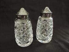 Vintage Waterford Glendor Crystal EPNS Lid Salt Pepper Shakers 3 5/8