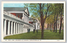 Postcard West Lawn University of Virginia, Charlottesville VA picture