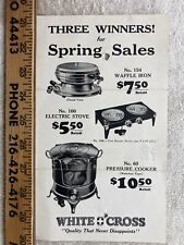 1930s 1940s White Cross Pressure Cooker Waffle Iron Electric Stove Flier Vtg picture