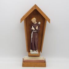 VTG St. Francis Of Assisi W/ Birds Napco Ceramic Japan Holy Water Holder Wall  picture