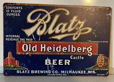 Blatz Beer Sign - Old Heidelberg Castle - Miller Brewing Company Metal Poster picture