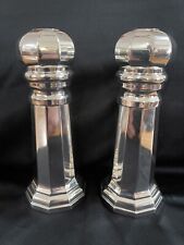 RARE HEAVY SHEFFIELD SILVERPLATE SALT AND PEPPER SHAKERS, 5 3/4