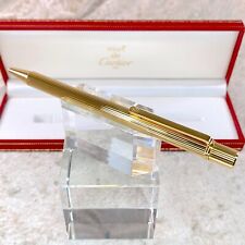 Vintage Cartier Ballpoint Pen must Ⅱ 18k Gold Finished Godron with Case picture