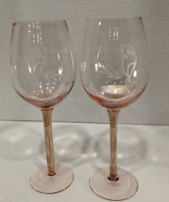 2 Pink Depression Wine Glasses picture