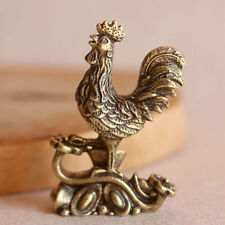 Solid Brass Rooster Figurine Statue Home Ornaments Animal Figurines Gift Toys picture