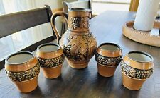 VINTAGE GERTZ GRAPEVINE WINE SET - STAFFEL STONEWARE MADE IN GERMANY MCM picture