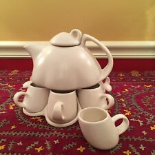 Peter Saenger White Porcelain Nesting Set Teapot with 7 cups BEAUTIFUL picture