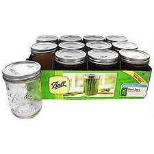 Ball, Glass Mason Jars with Lids & Bands, Wide Mouth, Clear, 16 oz, 12 Count,New picture