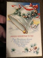 c1920s Merry Christmas To You Silver Bells. Antique Postcard Vintage Unposted picture