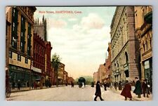 Hartford CT-Connecticut, Main Street, Antique Vintage c1908 Souvenir Postcard picture