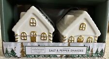 Celebrate Christmas Ciroa Ceramic Salt & Pepper Shakers Ivory Gold House picture