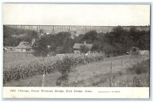 1905 View Of Chicago Great Western Bridge Fort Dodge Iowa IA Antique Postcard picture