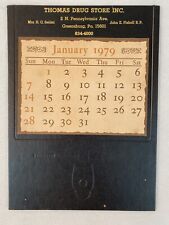 1979 Calendar Standing Desk Thomas Drug Store Greensburg PA Seidel Fishell P7 picture