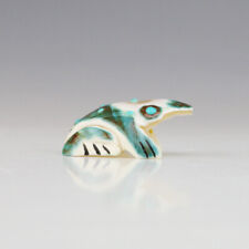 NATIVE AMERICAN ZUNI GREEN SNAIL SHELL FROG FETISH BY ANDREW QUAM picture