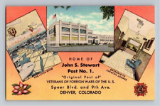 1940'S. HOME OF JOHN S. STEWART POST NO. 1 DENVER, COLORADO. POSTCARD GG15 picture
