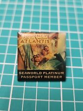 Vtg Journey To Atlantis Seaworld Platinum Passport Member Silver Tone Lapel Pin picture