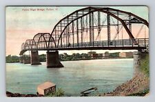 Fulton, IL-Illinois, Fulton High Bridge Antique c1908, Vintage Souvenir Postcard picture