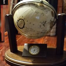 REPLOGLE DESK TOP EXECUTIVE GLOBE WITH CLOCK IN CENTER MADE IN USA picture