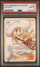 PSA 8NM-MT Pokemon Card 147/149 Lillie Full Art Sun & Moon ERROR Texture Shift picture