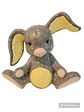 Vintage 1986 Kimple Mold Gray Bunny Rabbit with Yellow and Gray Dots 9