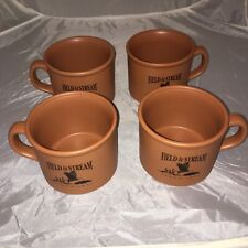 New Field and Stream Outdoor Aventures Large Ceramic Coffee Cups Mugs Set Of 4 J picture