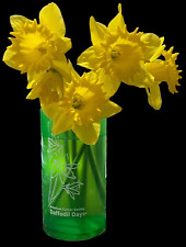 American Cancer Society Daffodil Days Green Glass Vase 6 1/4