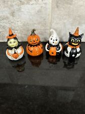 Johanna Parker Pumpkin Peeps Ghost, Witch, Cat & Pumpkin Set Of 4 NEW picture