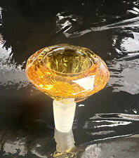 Glass Bowl Male 14mm Bowl for Waterpipe Stem - Medium Diamond Light Amber picture