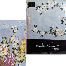 New Nicole Miller Home Tablecloth Blue Floral 70