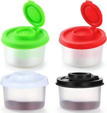 4 Pcs Salt and Pepper Shakers Set Mini Plastic Pepper Shaker with Lid Damp Proof picture