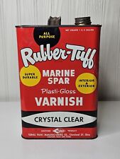 Vintage Rubber Tuff Marine Spar Varnish Can Advertising Gallon Tin picture