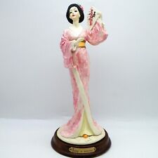 Ruby's Collection Japanese Geisha Statue Figurine Pretty Lady 1993 Wood Base VTG picture