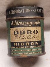 VINTAGE ADDRESSOGRAPH DURO CLEAR RIBBON EMPTY TIN  picture