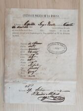 ANTIQUE 1863 CHINA CHINESE SLAVES HAVANA CUBA CONTRACT DOCUMENT SIGNED picture