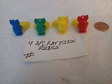 VINTAGE RARE GUMBALL/VENDING 2 PIECE MINI RAT FINK RINGS LOT OF 4 NEW OLD STOCK  picture