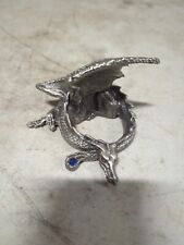 Vintage Small Pewter Mystical Dragon Figurine Fantasy picture