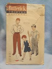 Butterick 6593 Pattern Boy's Slacks Shirt Pants & Vest size 4 cut Printed 1950s picture