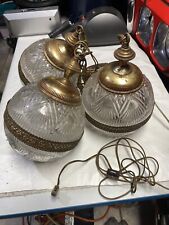 Vintage Bubble Shape Glass Ball Swag Hanging Lamp Tested Works Needs Restore picture