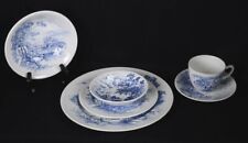 6 Piece Vintage WEDGWOOD English COUNTRYSIDE Blue & White  #547269 PLACE SETTING picture