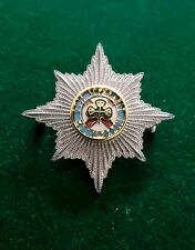 Genuine Irish Guards Officer's Service Dress Cap Badge Silver Plate & Enamel OSD picture