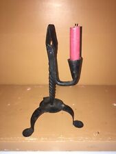 antique wrought iron candlestick holder Rare picture