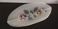 Mikasa Calypso Crystal Floral  Frosted Glass Fruit Bowl 17.5
