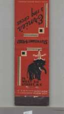 Matchbook Cover - Elephant - Ernie's 3 Ring Circus New York, NY - MIDGET SIZE picture