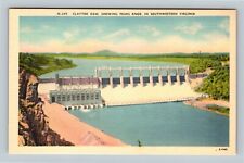 Claytor Dam VA, Peaks Knob, Virginia Vintage Postcard picture