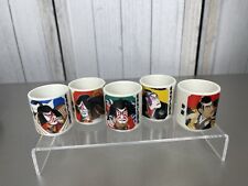 Collectible Vintage Set 5 Japanese Porcelain Mini Wine Sake Cup Samurai Kabuki picture
