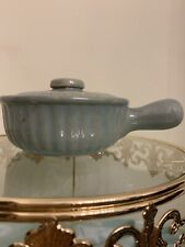 Covered Single French Onion Soup Crock or Bean Crock.  Unmarked.  AL. picture